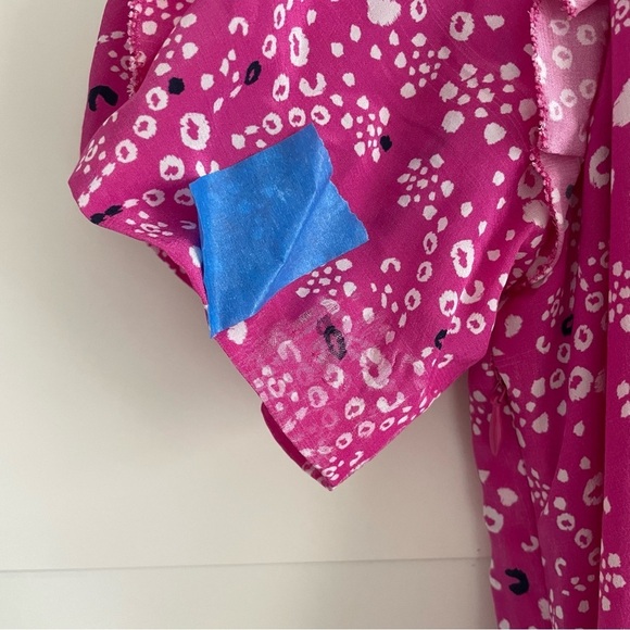 Tanya Taylor Luciana Printed V-Neck Short-Sleeve Dress 30610 - Picture 6 of 11